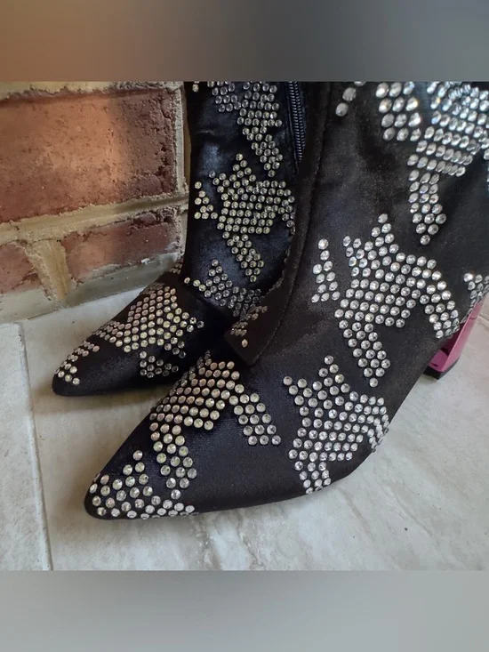 Betsey Johnson Naomy Star Rhinestone Studded Knee High Women’s Boots Size 7 - Picture 3 of 8